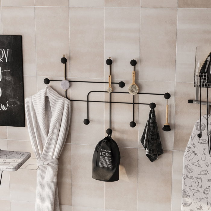 Wallity Samara Gancho de Pared Metálico Negro